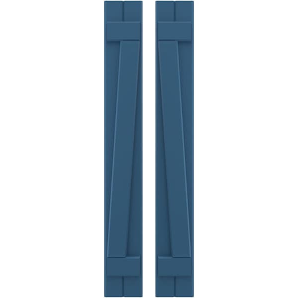 Ekena Millwork Americraft 2-Board (2 Batten) Wood Joined Board-n-Batten Shutters w/ Z-Bar, ARW102BB207X77HBH, PR ARW102BB207X77HBH - main